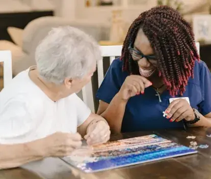 Caregiver providing companionship